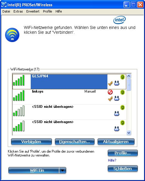 Netzwerk auswhlen