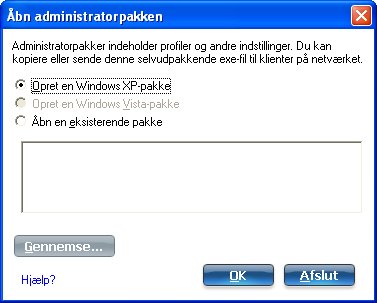 valg af pakke