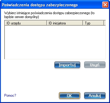 powiadczenia dostpu zabezpieczonego