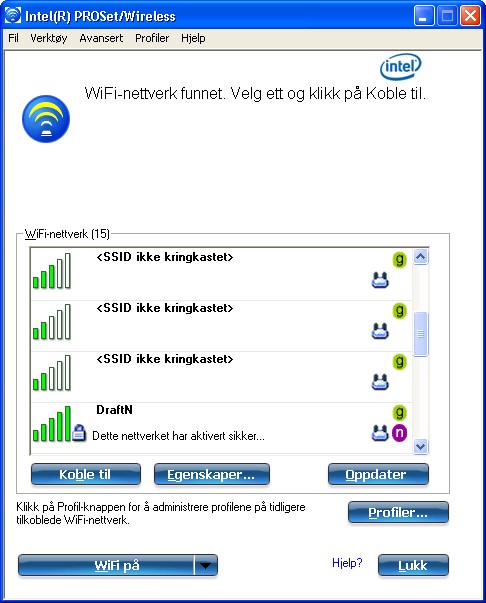 velg nettverk